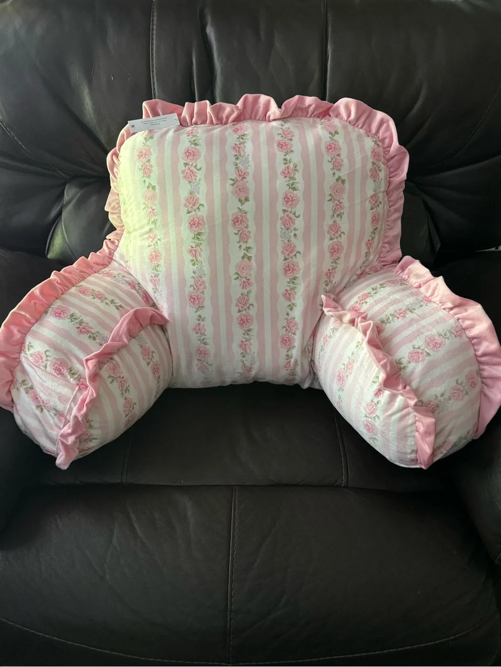Pink Floral Ruffle backrest Pillow